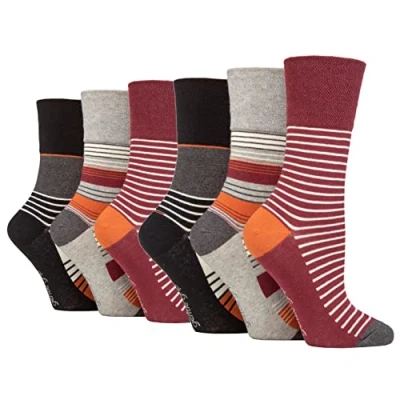 Image of SOCK SHOP GENTLE GRIP 6 Pairs of Ladies Socks, Size UK 4 8 (6 x RH251)