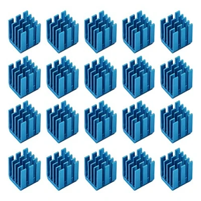 Image of Create idea 20Pcs Stepper Motor Heat Sink, with Conductive Adhesive 3D Printer Chip Cooling Radiator for TMC2130 TMC2100 A4988 DRV8825 TMC2208 (Blue 9x9x12mm)