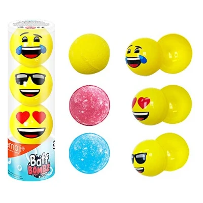 Image of 3 x Emoji Bath Bombs from Zimpli Kids, Create a Fizzing Time Adventure Children’s Baff Bombz, Certified Biodegradable and Vegan Friendly Gift