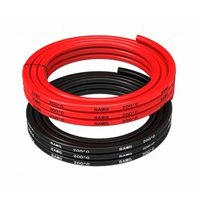 Image of 8 Gauge Silicone Wire 16.4 Feet（8.2 Feet Black and 8.2 Red) Soft Flexible Low Impedance,8 AWG 1650 Strands of 0.08 mm Copper for RC Car, Drone, Airplane Battery etc