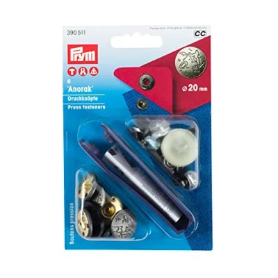 Image of Prym Non Sew Press Fasteners, metal, Silver, 20 mm