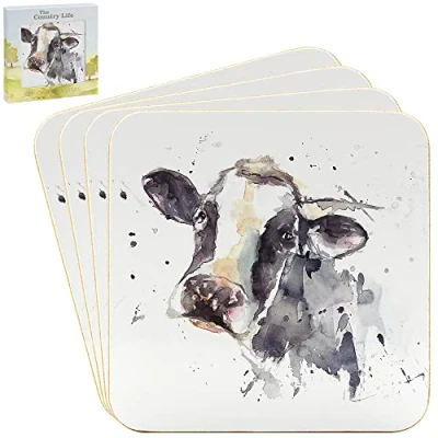 Image of Coasters Country Life Cow design Set of 4