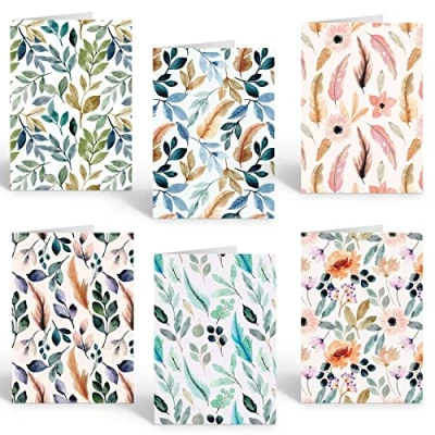 Image of Blank Cards and Envelopes. Pack of 30 Notelets Envelopes Set. Multipack Floral Greetings Box Set for Adults Kids by Ruby Ashley Made in The UK