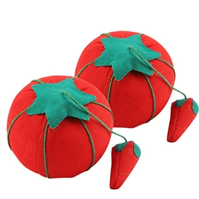 Image of TOPINCN 2Pcs/Set Pin Cushion Cute Tomato Ball Shape Wrist Band Handle Needle Pincushion Decorative