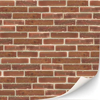 Image of 3 Sheets Self Adhesive Wall Cladding for Dollhouse 1:12 Scale (Glazed Red Bricks)