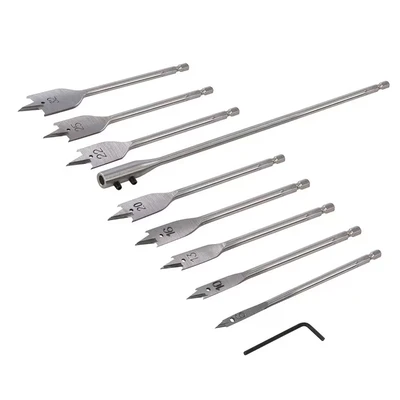 Image of Silverline Flat Bit &amp; Extension Arm Set 10pce 6 32mm
