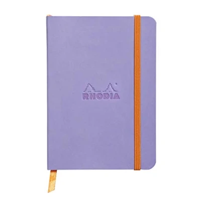 Image of RHODIA 117359C Iris Soft Notebook A6 Dot 144 pages Ivory Clairefontaine Paper 90 g/m Bookmark, Elastic Closure Faux Leather Cover Rhodiarama Collection