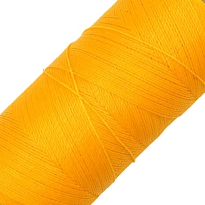 Image of LINHASITA Waxed Thread 100gr / 360 Metres 0.5 mm Thick Polyester Macrame 30 Colours Intense Yellow