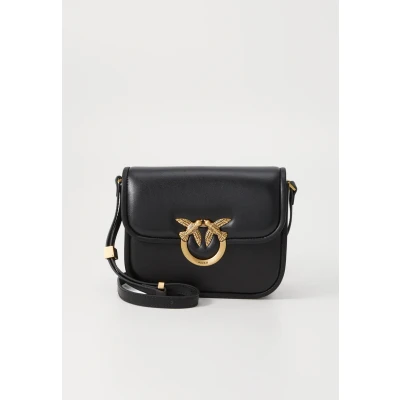 Image of Pinko LOVE BOX bag MINI Nappa SETA Across body Nero/antique goldcoloured, Women&#039;s, Size: ONE, gold/coloured