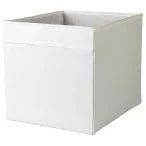 Image of DRÖNA White Fabric Storage Box for KALLAX, Perfect Newspapers to Clothes, 33x38x33 cm, 100% Polyester