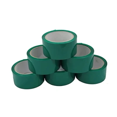 Image of 6 x Pro Plast Branded ® Green Coloured Packing Parcel Tape 50mm 66M