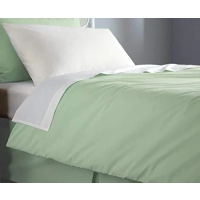 Image of COMFORTNIGHTS, Flame Retardant Bed Linen set,Single size, inc Duvet Cover, Fitted sheet and Pillowcase pair (Green)