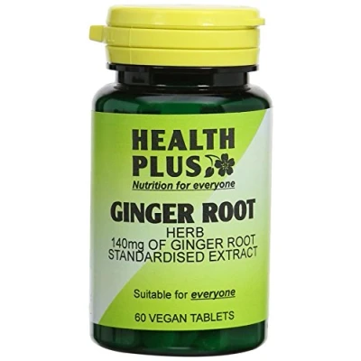 Image of Health Plus Ginger Root 550mg Digestive Plant Supplement 60 Tablets