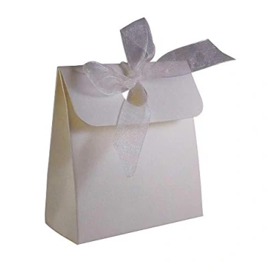 Image of 50 x Ivory Box Bag Wedding Favour Boxes