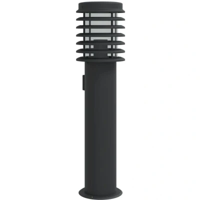 Image of vidaXL Outdoor Floor Lamp with Outlet Black 60 cm Stainless Steel
