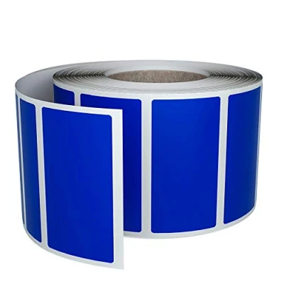 Image of Royal Green Sticker Labels Rolls 4 cm x 1.9 Color Coding Blue Rectangle Stickers Writable Surface (40mm 19mm) 500 Pack