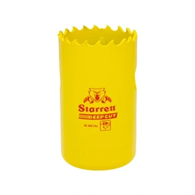 Image of Starrett Deep Cut Hole Saw DCH0116 Heavy Duty Bi Metal with Extra Cobalt HSS Teeth For Metals Wood Cast Iron Fibreglass Plastic Materials 27mm