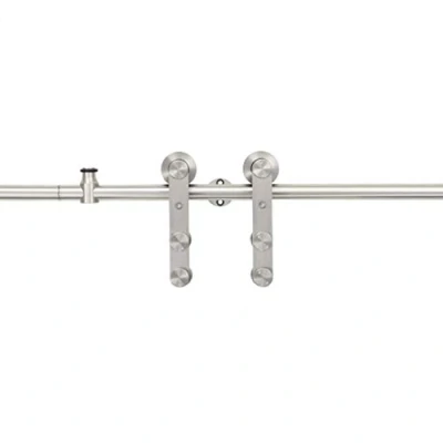 Image of vidaXL Sliding Door Hardware Kit 183cm Stainless Steel Silver Home Barn Gate