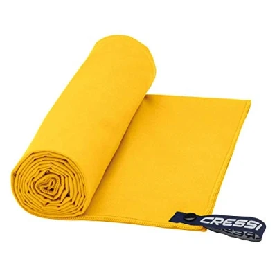 Image of Cressi Unisex Microfibre Fast Drying Towel, Yellow, Size 50 x 100