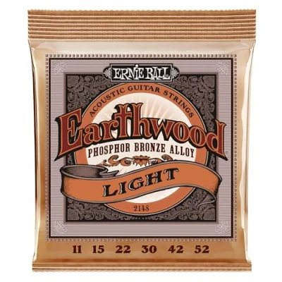 Image of Ernie Ball Earthwood Light Phosphor Bronze Acoustic Guitar Strings 11 52 Gauge