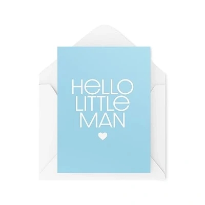 Image of New Baby Cards Hello Little Man Pregnancy Welcome to the World Card Boy Congratulations Mum and Dad CBH1817