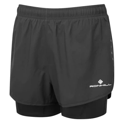 Image of Ronhill Running, Wmn&#039;s Core Twin Short, All Black, Size 14
