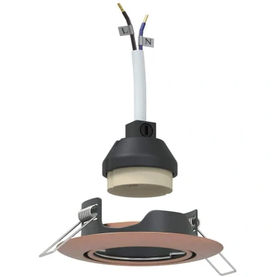 Image of vidaXL Recessed Spotlights 24 pcs Round GU10 Copper Ø90 mm Steel