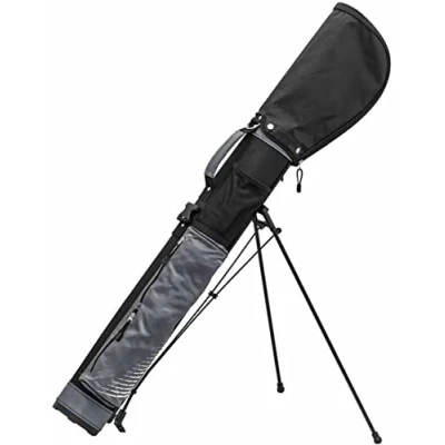 Image of Longridge 5&quot; Travelite Golf Stand Bag Black/Silver