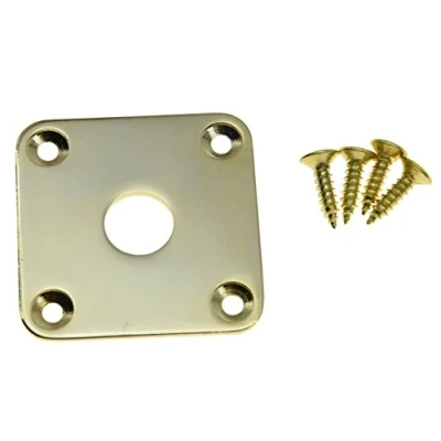 Image of Dopro Gold Flat Bottom Metal Jack Plate Base Square Jackplate for USA LP Les Paul