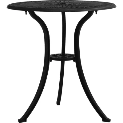 Image of vidaXL Garden Table Black 62x62x65 cm Cast Aluminium