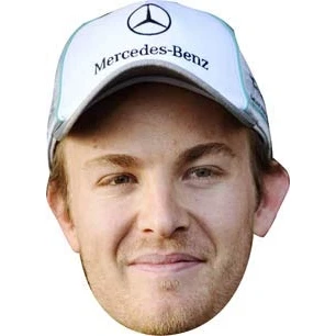 Image of FoxyPrinting Nico Rosberg Formula1 Celebrity Cardboard Party Face Mask Fancy Dress