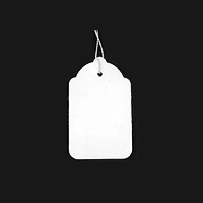 Image of New White Strung Price Labels TIE ON Tags Pack of 1000 (46 X 30 MM)