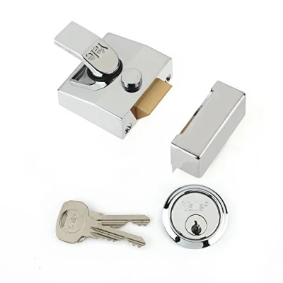 Image of Yale P 85 DMG SC 40 Deadlocking Nightlatch 40mm Chrome Finish High Security with automatic deadlock