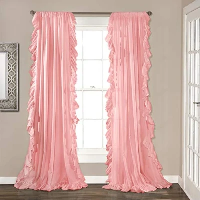 Image of Lush Decor Reyna Window Curtain Panels Pink Set 54x84