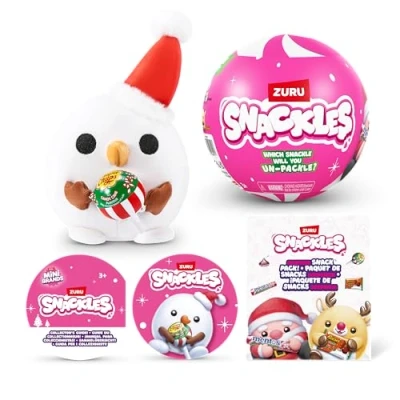 Image of Snackles Christmas Small Sized 11.5 cm by ZURU Cuddly Squishy Comfort Plush with License Snack Brand Accessory (Random Assortment)