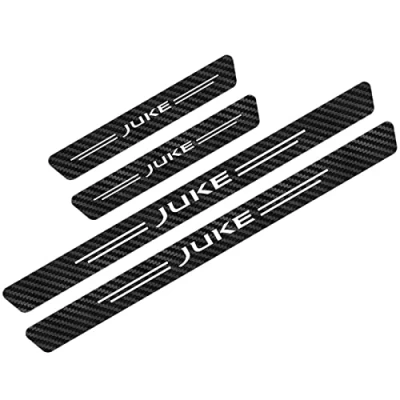 Image of 4Pcs Carbon Fiber Car Door Sill Protector Strip for NIS san Juke Leaf, Welcome Pedal Scuff Guard Non Slip Auto Styling Decoration Sticker Accessory,Juke