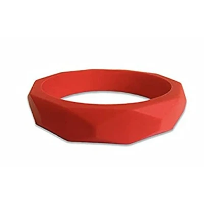 Image of ChewAid Chew Pendant Bangle Bracelet Training and Development Fidget Necklace for,Sensory,Oral Motor, Anxiety, Autism, ADHD (Red)