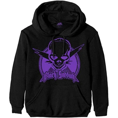 Image of Black Sabbath Hoodie Aviation Skull Band Logo Official Mens Pullover M
