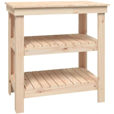 Image of vidaXL Work Bench 78.5x50x80 cm Solid Wood Pine