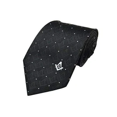 Image of Masonic Craft Tie with Square Compass &amp; G Black NT066