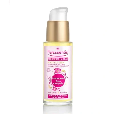 Image of Puressentiel Beautiful skin Organic Essential Elixir Face Care Oil 30 ml 100% pure oils Nourishing, firming, smoothing Proven results Radiance, hydration For sensitive