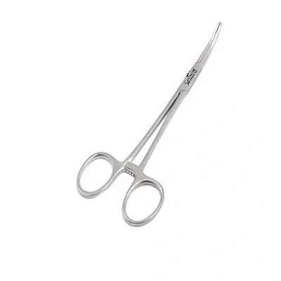 Image of Comdent Mosquito Hemostat Forceps, 12.5cm, Straight/Curved, Stainless Steel Dog Cat Pet Scissors Ear Hair Clamp Fishing Tools (Curved 12.5cm)