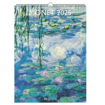 Image of DRAEGER PARIS 1886 Decorative Wall Calendar 29 x 39 cm 2025 7 Languages January to December 12 photographs available in several themes Monet planner Detachable photo