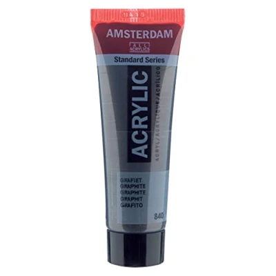 Image of Royal Talens Amsterdam Acrylic Paint Colours and Sizes listed 20ml Graphite