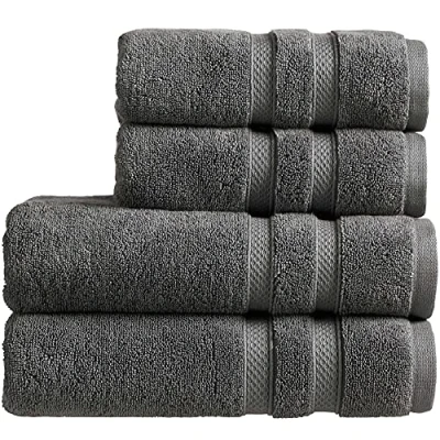 Image of Christy Chroma Bath Towel Set of 4 2 Hand Highly Absorbent Heavyweight 675GSM Bold and Bright Soft Smooth Bathroom Shower Towels 100% Cotton Sustainably Made Ash Grey