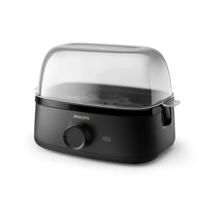 Image of Philips Egg Cooker 3000 Series, Family Size up to 6 Eggs (soft, medium, hard, poached), Easy clean, Poached Tray &amp; Piercer Accessory, 400W Power, Compact Design (HD9137/91)