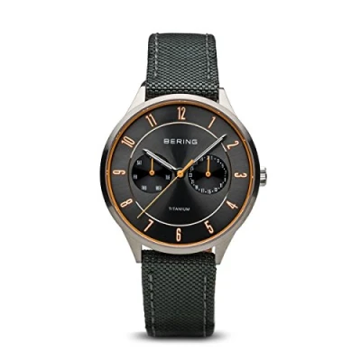 Image of BERING Men Analog Quartz titanium collection Watch with Nylon Strap and Sapphire Crystal 11539 879