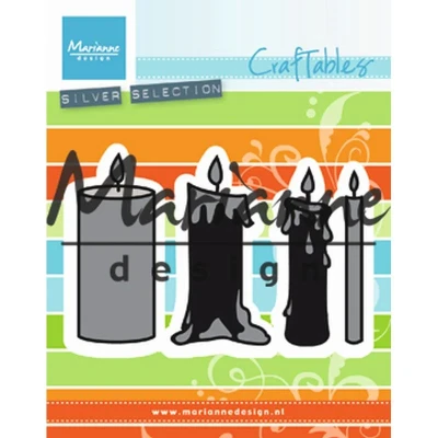 Image of Marianne Design Craftables Candles Set Die, Metal, Grey, 14.2 x 11.3 0.2 cm
