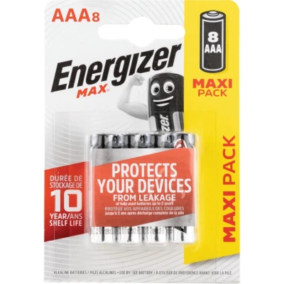 Image of Energizer Max Alkaline AAA/LR03 batteries Pack of 8