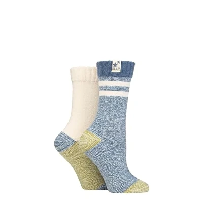 Image of Elle Ladies Feminine, Chunky and Soft Ribbed Boot Socks in a Multipack of 2 For the Outdoors, Walking Hiking (as8, numeric, numeric_4, numeric_8, regular, Autumn Apple)